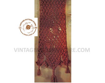 70s Vintage Wandbehang Makramee Muster, DIY für Anfänger (PDF Download)
