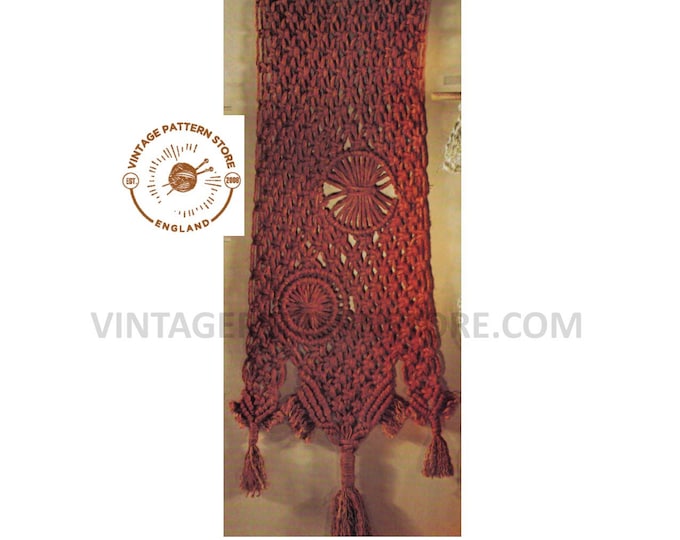 70s vintage beginners easy to make macrame wall hanging pdf macrame pattern Instant PDF Download 1317