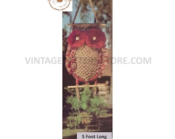 70s Vintage Macrame Owl Plant Hanger Pattern (PDF Pattern)