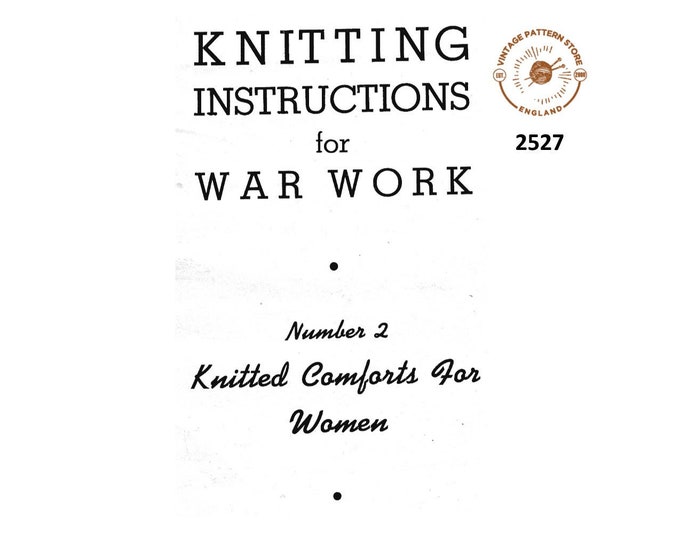 Ladies Womens 40s vintage wartime Red Cross World War 2 WWII pdf knitting pattern book 15 items to knit Instant PDF Download 2567