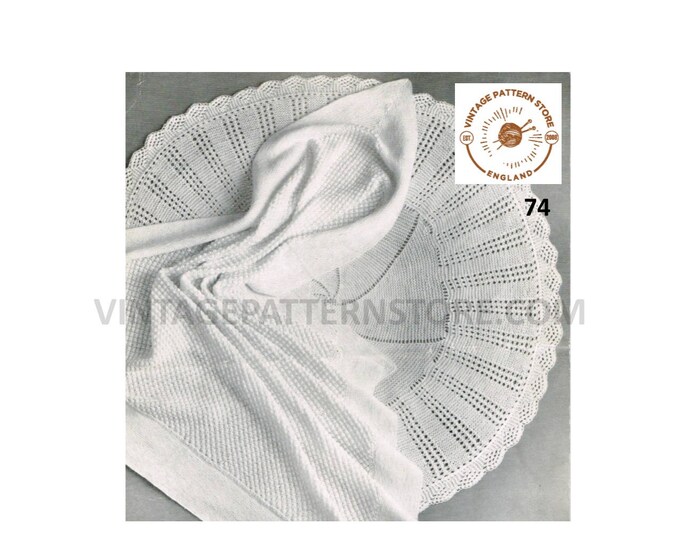 Baby Babies 80s vintage 3 ply and 4 ply circular round and square lacy lace shawl wrap pdf knitting pattern Instant PDF Download 74