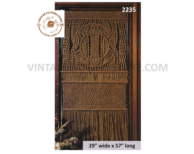 PDF Macrame pattern, 70s macrame wall hanging pattern, 70s vintage macrame pattern, Easy macrame wall haning pattern - PDF download 2235