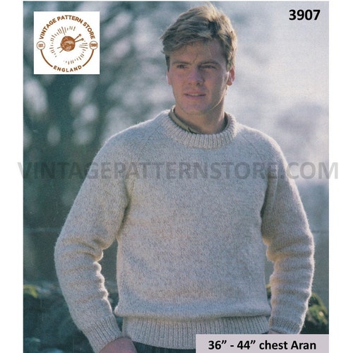 Knit Crew Neck Raglan Aran 