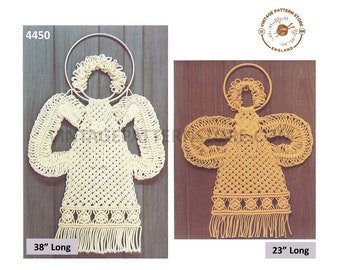 70s Vintage Angel Christmas Macrame Pattern, Wall Hanging Decoration (PDF Pattern)