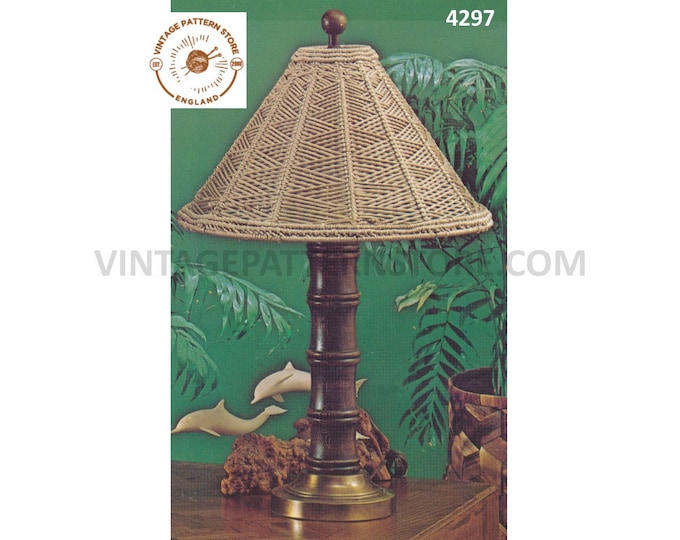 70s vintage macrame lamp light shade pdf macrame pattern 70s vintage retro lighting light fitting Instant PDF download 4297