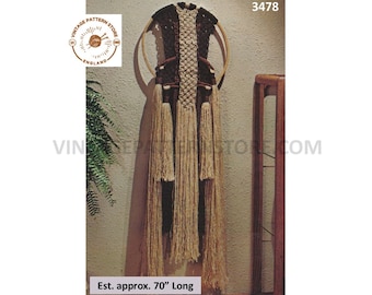 70s Vintage Circular Macrame Wall Hanging Pattern (PDF Pattern)