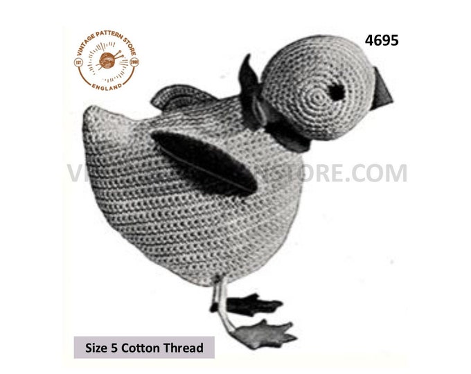 30s vintage retro easy to crochet cuddly toy baby chicken chick pdf crochet pattern Size unstated PDF Download 4695