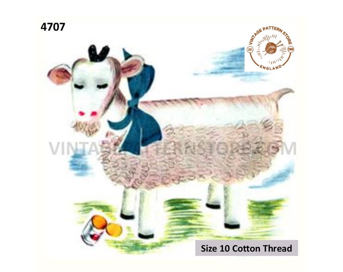 30s vintage retro toy goat pdf crochet pattern Size unstated Instant PDF Download 4707