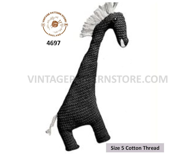 30s vintage retro easy to crochet cuddly toy giraffe pdf crochet pattern Size unstated PDF Download 4697