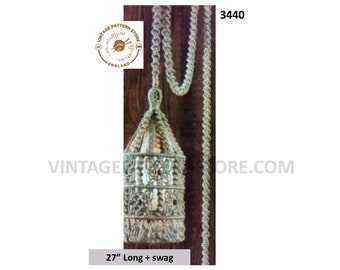 Lantern Swag Light Macrame Pattern, 70s Home Decor (PDF Pattern)