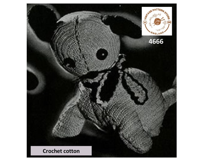 20s vintage retro crochet cuddly toy cat kitten pdf crochet pattern Instant PDF Download 4666