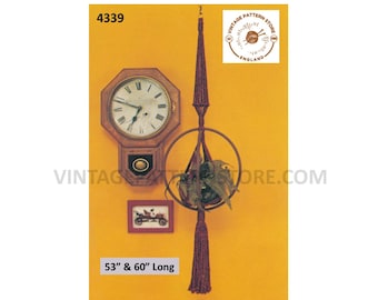 May include: A vintage pattern for a macrame plant hanger. The pattern is for a hanger that is 53 inches or 60 inches long. The pattern is from Vintage Pattern Store, England.