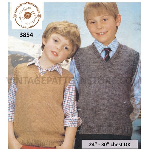 V Neck Boys Knitted Vest Kids Classic Knitwear Tank Top Sleeveless 