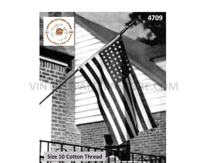 Betsy Ross stars and stripes crochet flag of the United States of America 48 stars pdf crochet pattern 24" by 36" Instant PDF Download 4709