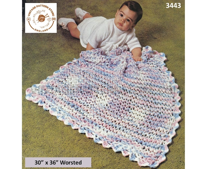 Baby Babies easy to crochet bulky or worsted baby blanket pdf crochet pattern 30" by 36" Instant PDF Download 3443