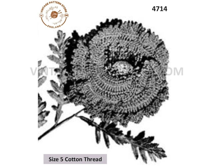 Vintage retro Edwardian crochet flower rememberance poppy pdf crochet pattern Size unstated Instant PDF Download 4714