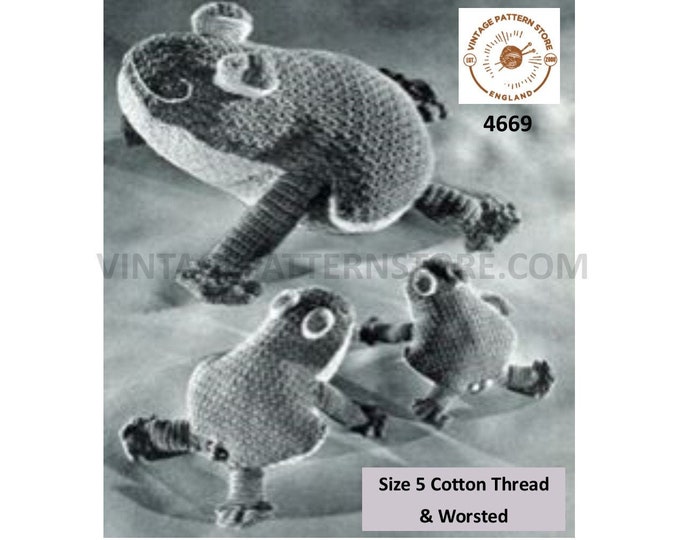 40s vintage retro crochet toy frog pdf crochet pattern Instant PDF Download 4669