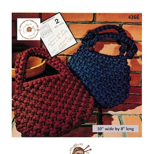 70er Jahre Vintage Boho Boho Makramee Handtasche Geldbörse PDF Makramee Muster 10" x 8" Sofortiger PDF-Download 4366