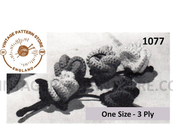 Vintage 50s corsage knitting pattern, Wedding corsage knitting pattern, Prom corsage knitting pattern - PDF download 1077