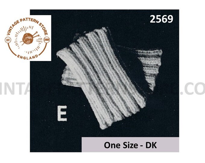 Mens Mans Ladies 40s vintage easy to knit World War 2 WWII DK wrist warmers pdf knitting pattern one size Instant PDF download 2569