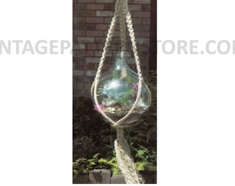 70s Vintage Macrame Terrarium Plant Hanger Pattern (PDF Download)