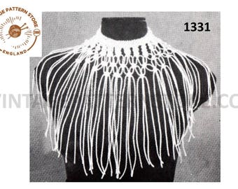 Womens Ladies 70s vintage easy to make bohemian macrame necklace jewelry pdf macrame pattern Instant PDF Download 1331