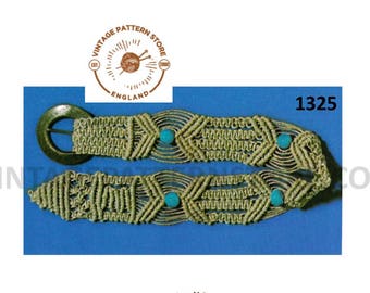 1970s Beaded Belt Macrame Pattern (PDF Pattern)