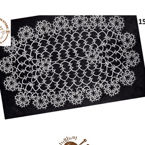 40s Vintage tatted lace oval doily doilies pdf tatting pattern 7.5" by 11" Instant PDF download 1543