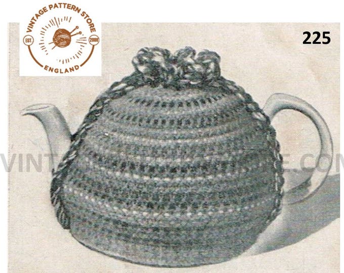 40s vintage multi coloured 3 ply tea cosy pdf knitting pattern one size Instant PDF Download 225