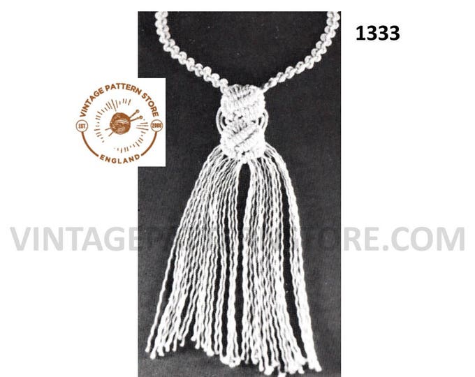 PDF Macrame pattern, Macrame necklace pattern, 70s Macrame jewellery pattern, Easy macrame pattern, Beginners macrame - PDF Download 1333