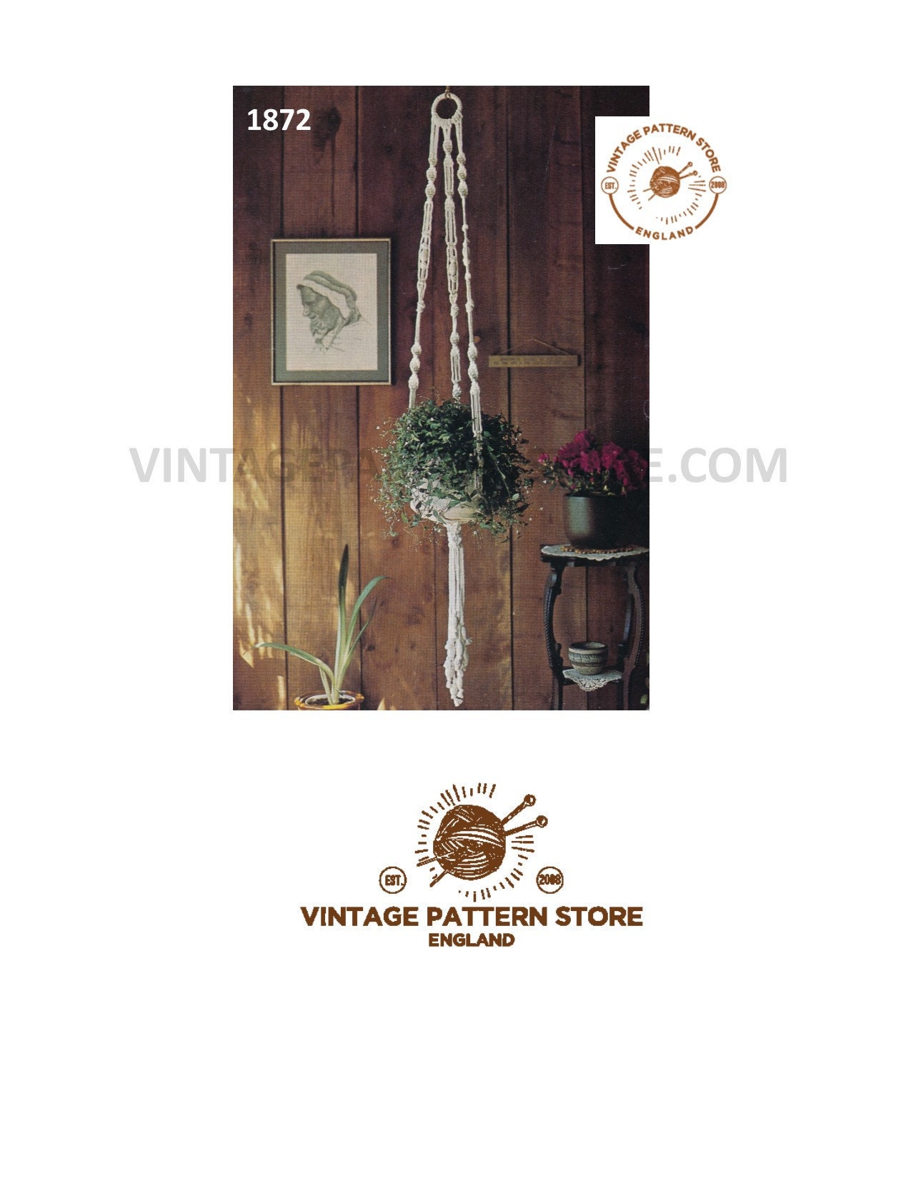 Macramé Home Furnishings 1970s Macrame Knots How to Instruction Pattern Book  70s Vintage Plant Pot Hanger Hangers Lamp Knotwork PDF 