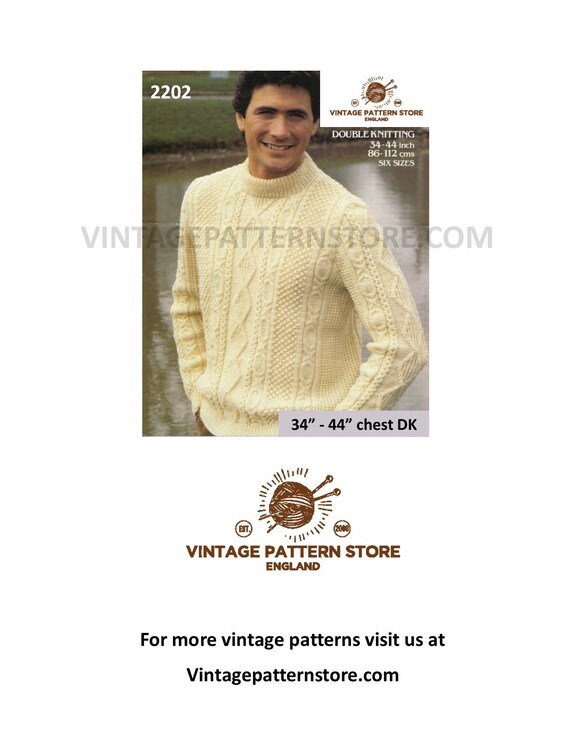 coco‼︎  vintage Alan knit sweater ＊ Vintage Handmade Alan Knit Fisherman [crana nanoknits] [1970s