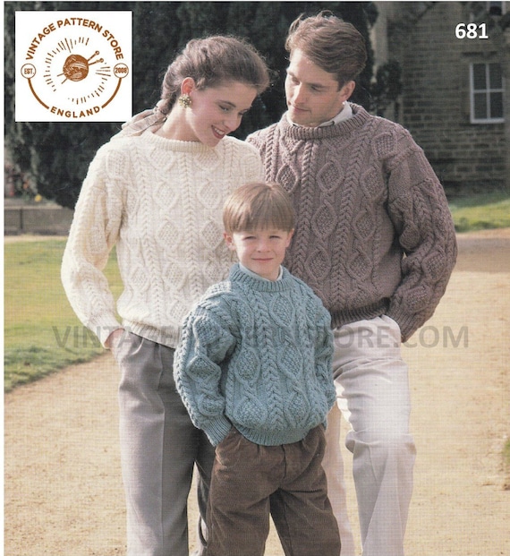 Ladies Womens Mens Boys Girls 90s Family Drop Shoulder Cable