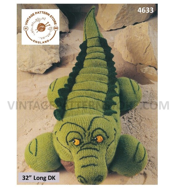 90s Vintage DK Cuddly Toy Crocodile Toy Pdf Knitting Pattern 32