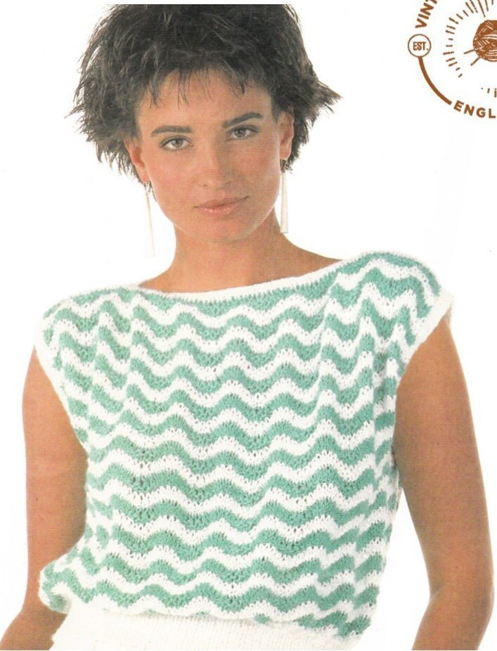 Ladies Womens 90s Dk Slash Neck Lacy Cap Sleeve Slipover