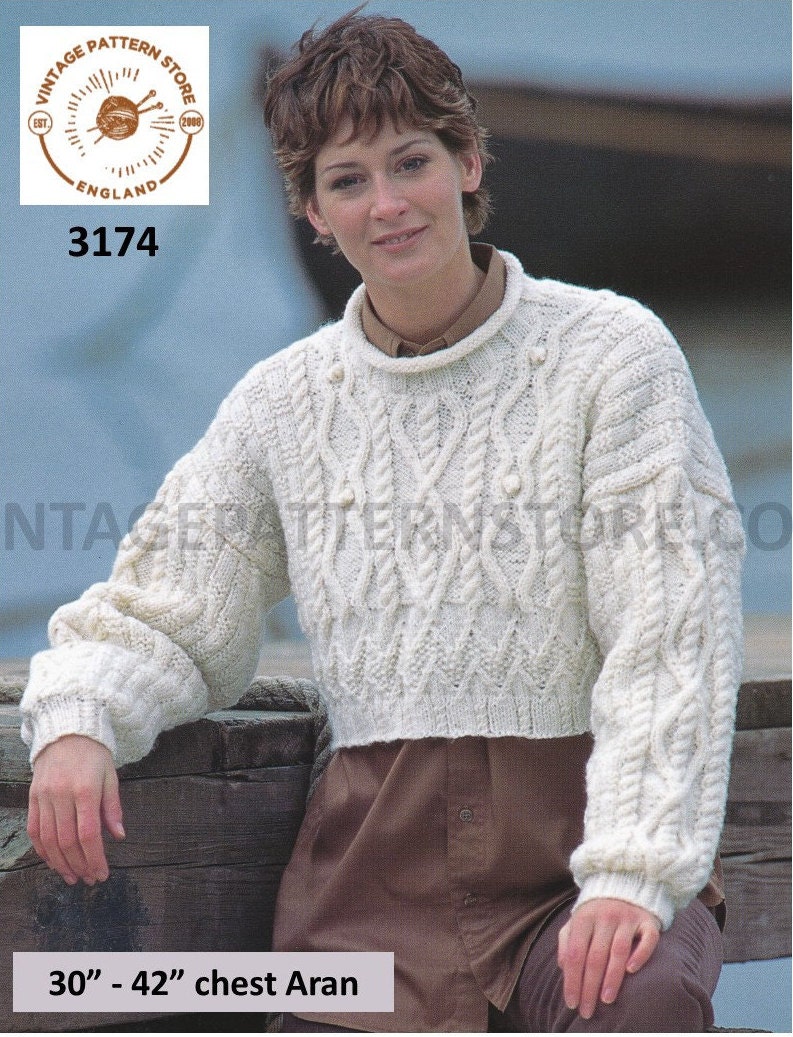 cropped aran jumper
