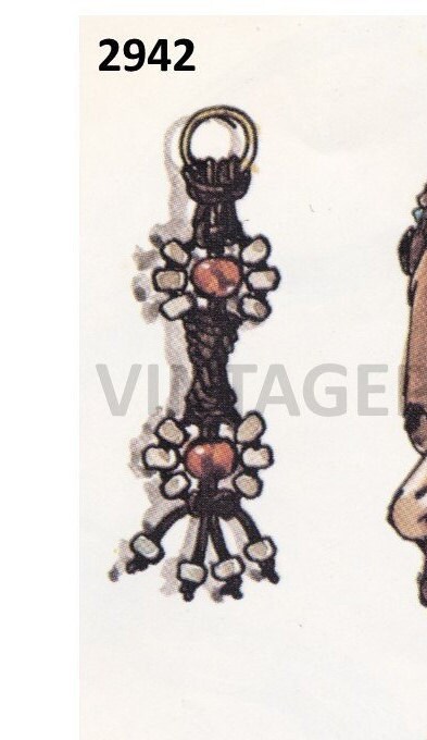 Ladies Womens 70s vintage easy to make beginners macrame earrings jewellery jewelry pdf macrame pattern Instant PDF download 2943
