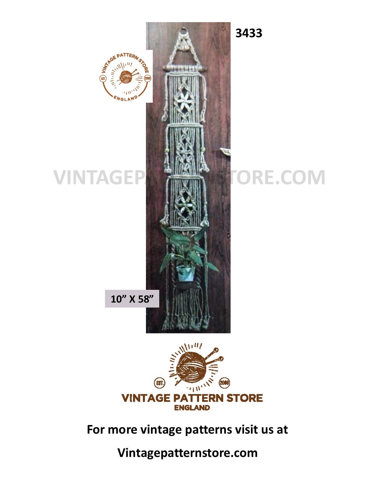Vintage Macrame Patterns Book Macra-Hangings Etc Retro 1970s PDF Instant Digital Download Stylish Hangers Wall and Plant Hanging Decor