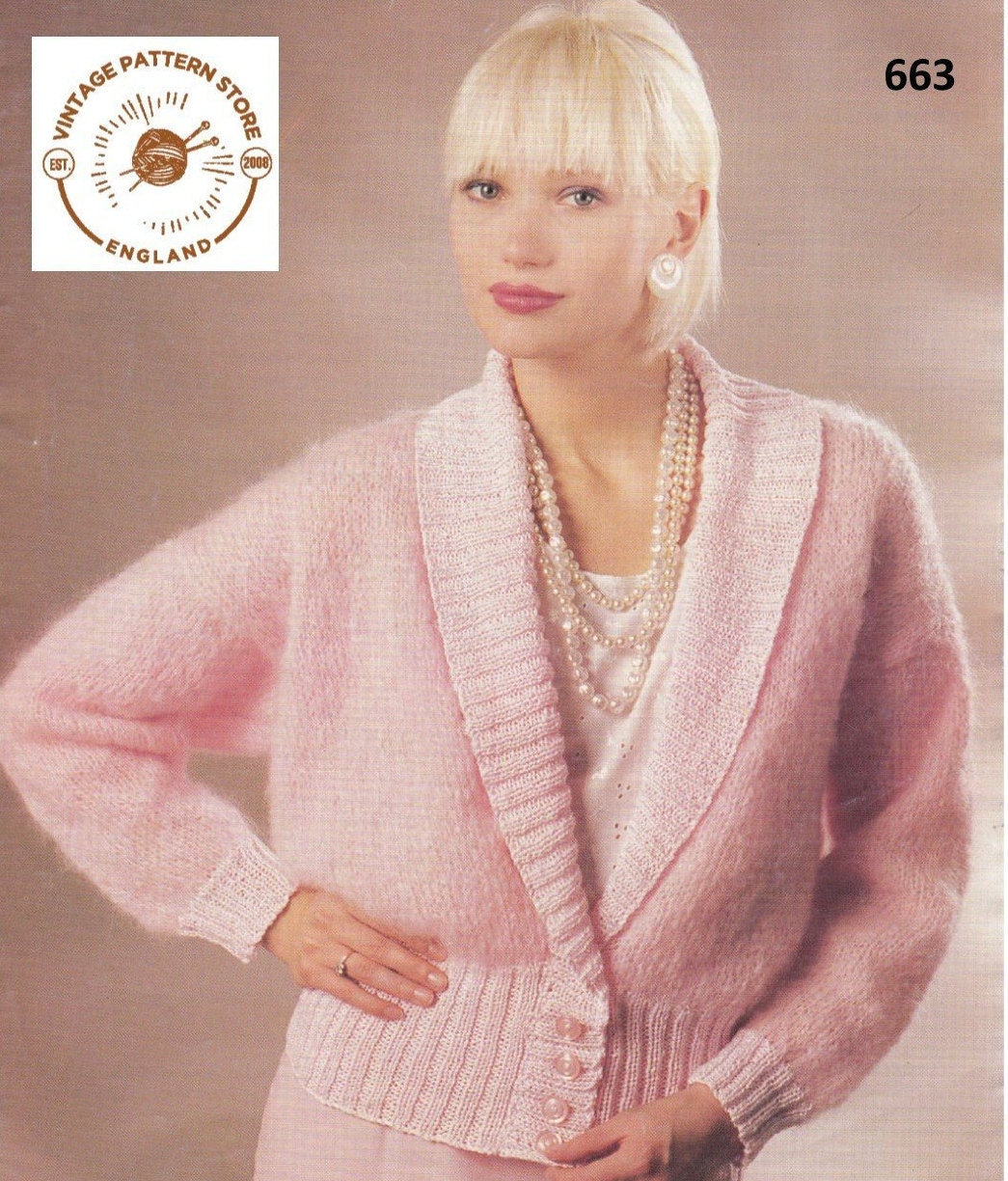 Womens Mohair Cardigan Knitting Pattern Pdf Ladies Shawl 