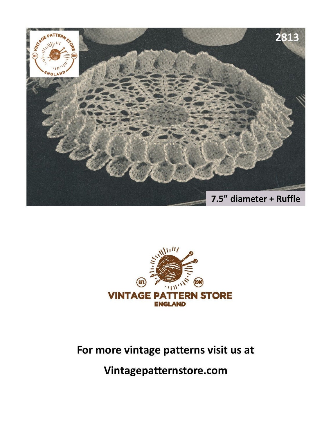 40s Vintage Circular Round Ruffle Edge Lacy Doily Doilies Pdf - Etsy