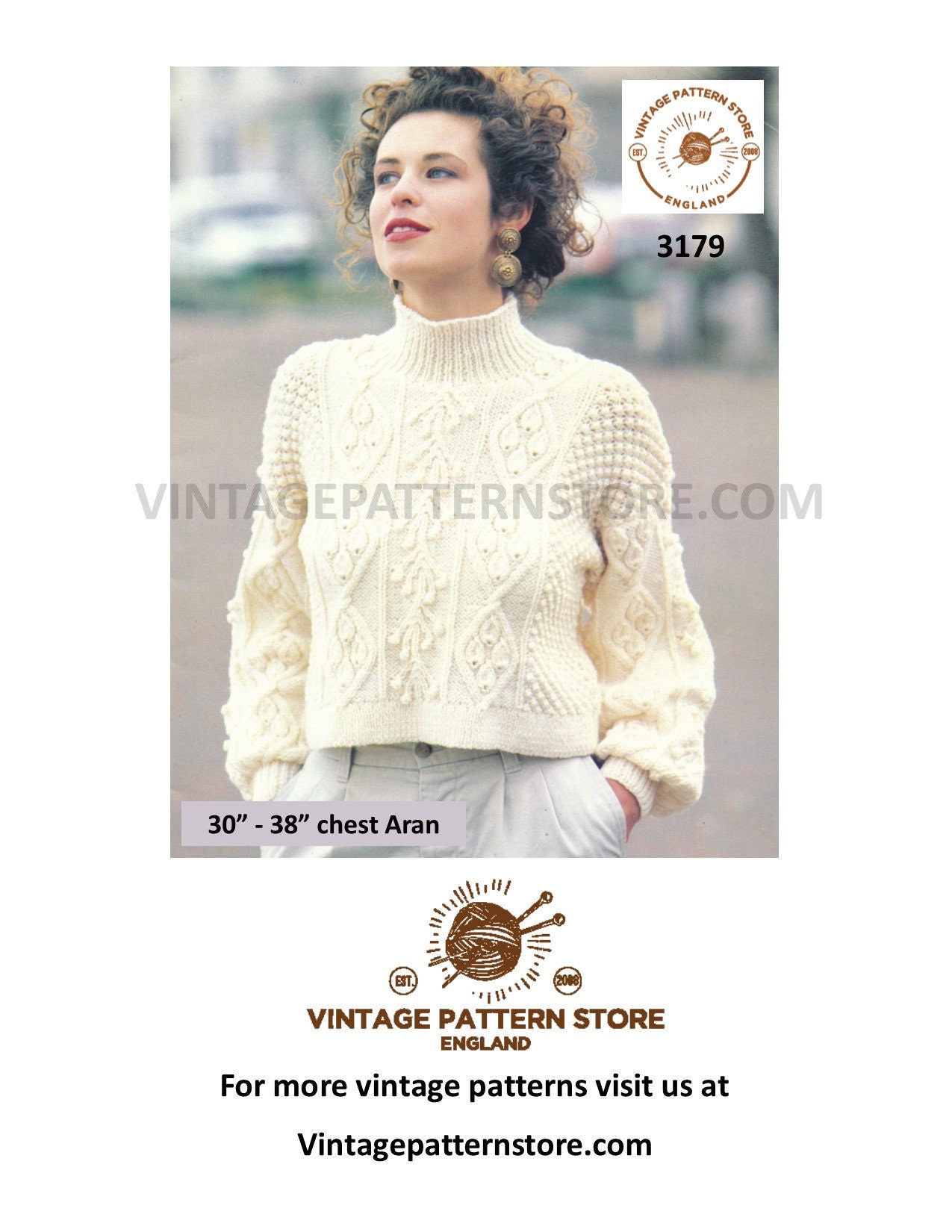 cropped aran jumper