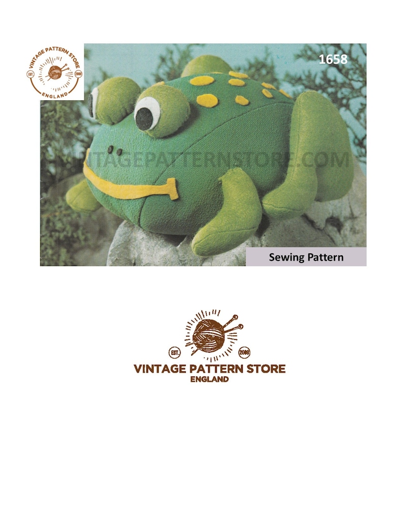 80s Vintage Cuddly Toy Frog Toad Weighted Doorstop Pdf Sewing | Etsy