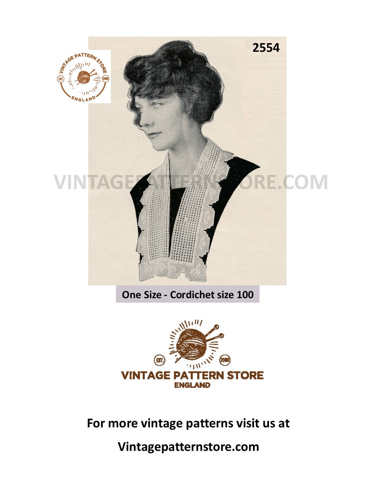 Edwardian crochet pattern, Ladies Womens lace collar crochet pattern ...