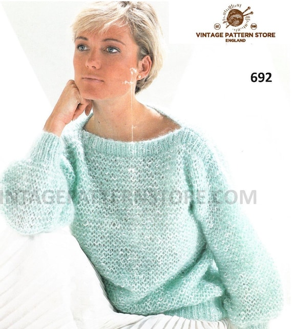 Ladies Womens 90s Easy To Knit Slash Neck Drop Shoulder Aran Sweater Jumper Pdf Knitting Pattern 28 To 40 Chest Instant Pdf Download 692 Ladies Womens 90s Easy To Knit Slash Neck Drop Shoulder Aran Sweater Jumper Pdf Knitting Pattern 28 To 40 Chest Instant Pdf Download 692