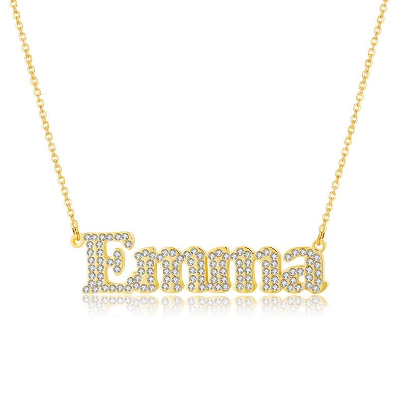 Bridesmaid Gift Gift for Her Best Friends Gift Personalized Zirconia Necklaces Handmade Crystal Name Necklace Customized Name Necklace