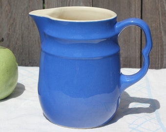 Jarra vintage Oxford, azul, fabricada en EE. UU., cerámica de Ohio, florero, cocina rústica