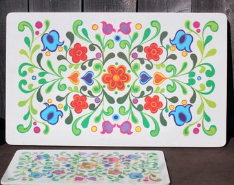 Tabla de desayuno vintage - Juego de tablas para pan, diseño floral, Ricolor, Alemania Occidental