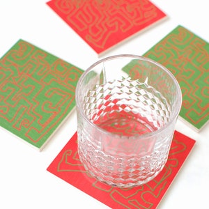 Christmas Coasters, Holiday Coasters, Christmas Wood, Holiday Tabletop, Christmas Gifts, Stocking Filler, Hostess Gifts