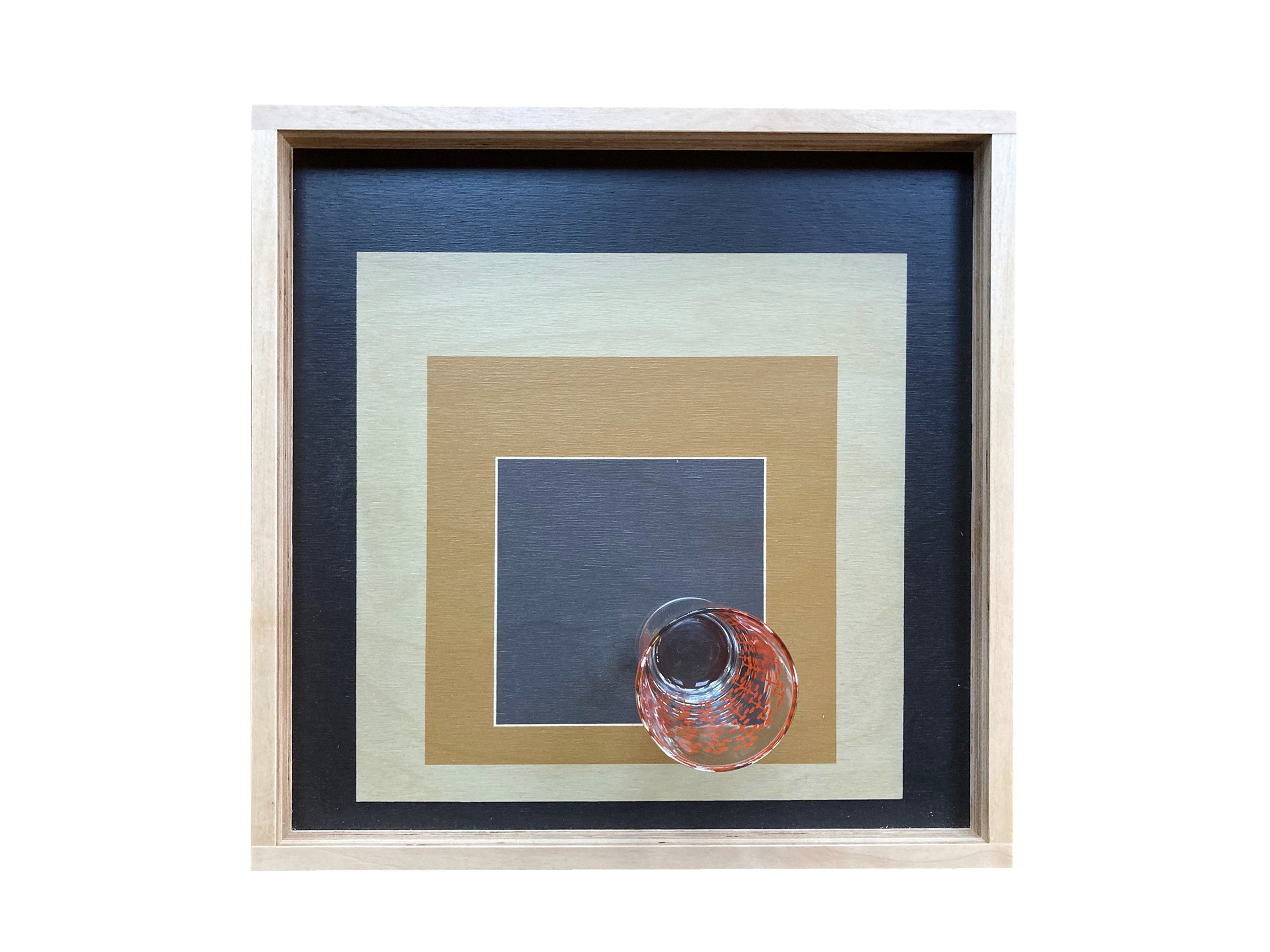 Black and Tan Graphic Square Printed Wood Serving Tray, Hostess Gift
