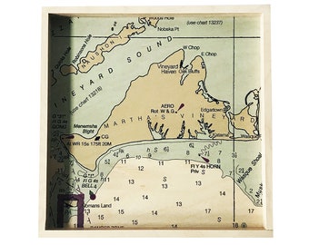 Martha's Vineyard Map Wood Serving Tray, Nautical Chart